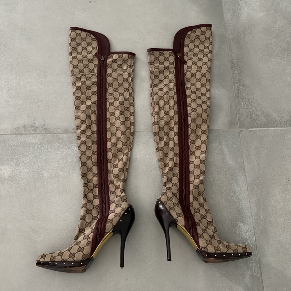 GUCCI GG Canvas TOM FORD β€οΈπ Boots Size 9 **ICONIC - Picture 11 of 15